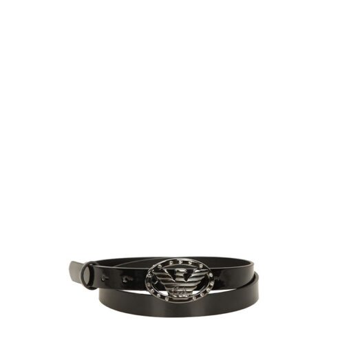 EMPORIO ARMANI ECO LEATHER PLATE BELT Y3I155 YFS7I 84819-BLACK/BLACK JET