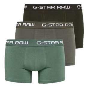 G-STAR RAW COTTON STRETCH TRUNK PACK OF 3 D05095 2058 8529-GS GREY/ASFALT/BRIGHT JUNGLE