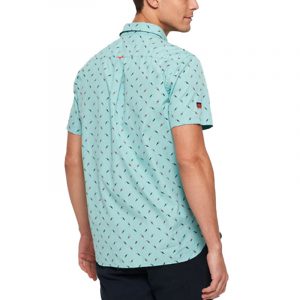 SUPERDRY PREMIUM SHOREDITCH S/S SHIRT M40113AT-F3G TURQUOISE TOUCANS