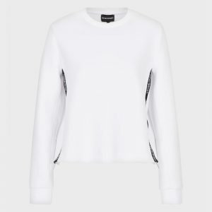 EMPORIO ARMANI DOUBLE JERSEY WITH SIDE ZIPS AND LOGO TAPE ΦΟΥΤΕΡ 3L2M6C 1JHSZ-0100-WHITE
