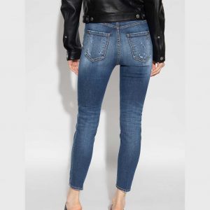 DSQUARED2 HIGH WAIST CROPPED TWIGGY ΠΑΝΤΕΛΟΝΙ ΤΖΙΝ S75LB0746 S30685 470-BLUE