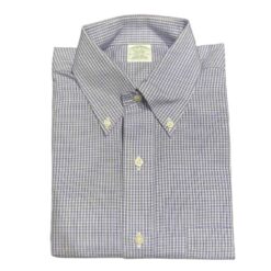 BROOKS BROTHER CHECKED MILANO FIT SHIRT NON IRON 00039904-BLUE/WHITE
