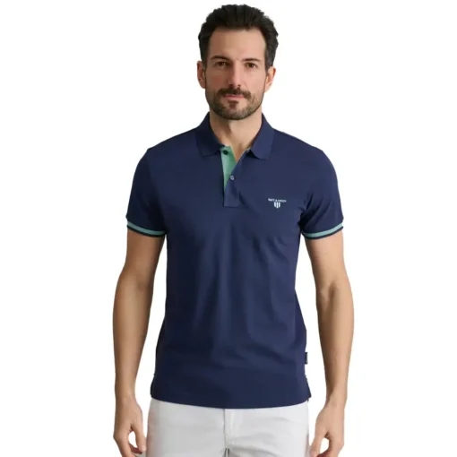 NAVY & GREEN ΜΠΛΟΥΖΑΚΙ ΠIKE ΠΟΛΟ 24GE.879/YL.2-MD BLUE