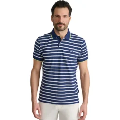 NAVY & GREEN ΜΠΛΟΥΖΑΚΙ ΠΟΛΟ ΜΕ ΡΙΓΕΣ 24GE.944.1-NT BLUE/WHITE