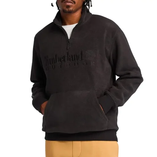 TIMBERLAND LINEAR LOGO 1/4 ZIP POLARTEC 200 FLEECE ΦΟΥΤΕΡ TB0A6Y5T001-BLACK - Image 2