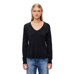 DIRTY LAUNDRY V-NECK L/S T-SHIRT ΜΠΛΟΥΖΑ-DLWL000036-BLACK