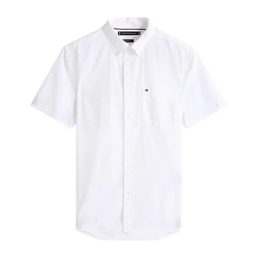 TOMMY HILFIGER SEERSUCKER SOLID SS RF ΠΟΥΚΑΜΙΣΟ MW0MW38570-YCF-TH OPTIC WHITE