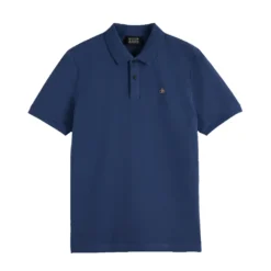 SCOTCH & SODA SEASONAL CORE COTTON PIQUE REGULAR FIT POLO ΜΠΛΟΥΖΑ Κ/Μ 180097-4400-ATLANTIC BLUE
