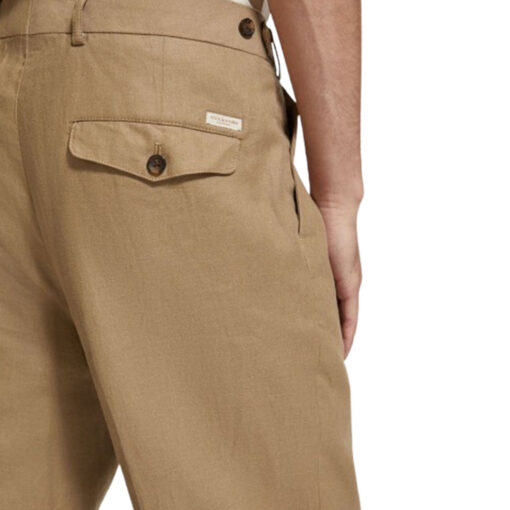 SCOTCH & SODA PLEATED COTTON/LYOCELL TWILL RELAXED STRAIGHT FIT ΠΑΝΤΕΛΟΝΙ CHINO 180269-0137-SAND - Image 3