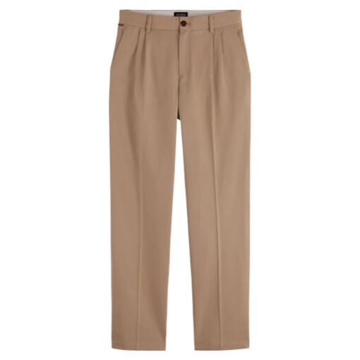 SCOTCH & SODA PLEATED COTTON/LYOCELL TWILL RELAXED STRAIGHT FIT ΠΑΝΤΕΛΟΝΙ CHINO 180269-0137-SAND