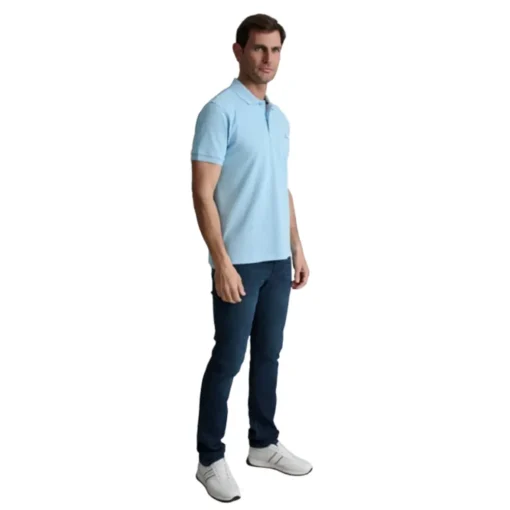 NAVY & GREEN ΜΠΛΟΥΖΑΚΙ ΠΟΛΟ MΟΝΟΧΡΩΜΟ 24GE.300.8-BABY BLUE - Image 2