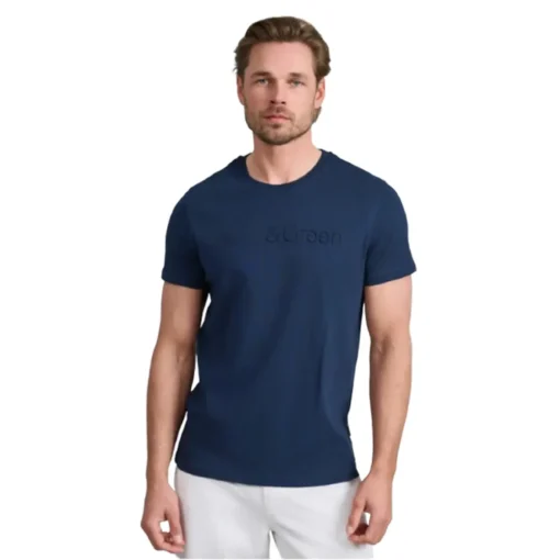 NAVY & GREEN ΜΠΛΟΥΖΑ ΛΑΙΜΟΚΟΨΗ 24MO.010/P.1-DARK BLUE