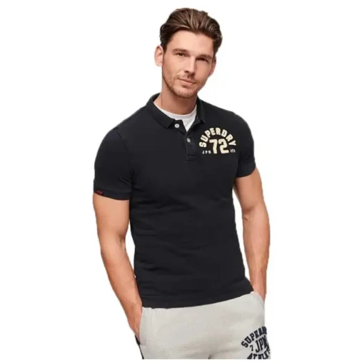 SUPERDRY D2 OVIN VINTAGE ATHLETIC POLO ΜΠΛΟΥΖΑ M1110396A-AFB-WASHED BLACK - Image 2
