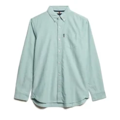 SUPERDRY D1 STUD ESSENTIALS OXFORD ΠΟΥΚΑΜΙΣΟ M4010991A-E1V-PEPPERMINT CHAMBRAY OXFORD