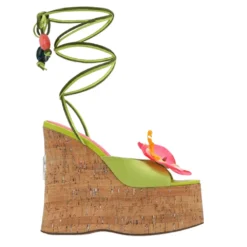 NAKED WOLFE SUNFLOWER KID SUEDE HEELS ΓΟΒΕΣ SUNFLOWERGN-GREEN