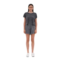 DIRTY LAUNDRY WAFFLE CROPPED T-SHIRT ΜΠΛΟΥΖΑ DLWT000112-VINTAGE GREY
