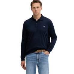 PAUL & SHARK SHARK BADGE DOUBLE PIQUÉ COTTON POLO ΜΠΛΟΥΖΑ 99311003-013-BLUE