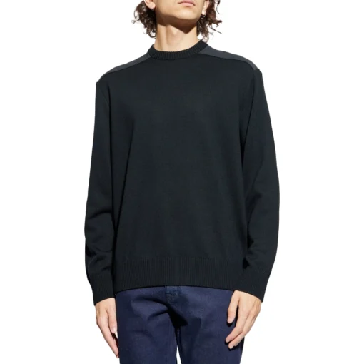 PAUL & SHARK TYPHOON RE4X4 SOFT COOL TOUCH WOOL CREWNECK ΠΟΥΛΟΒΕΡ 99311020-011-BLACK - Image 2