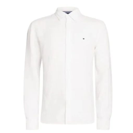 TOMMY HILFIGER PIGMENT DYED LI SOLID RF ΠΟΥΚΑΜΙΣΟ MW0MW34602-YCF-OPTIC WHITE