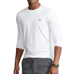 POLO RALPH LAUREN CUSTOM SLIM FIT SOFT COTTON T-SHIRT ΜΠΛΟΥΖΑ 710760121002-WHITE