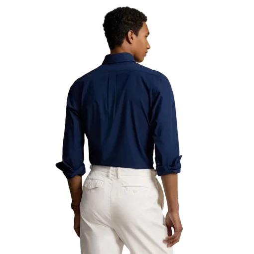 POLO RALPH LAUREN CUSTOM FIT STRETCH POPLIN ΠΟΥΚΑΜΙΣΟ 710928255001-NEWPORT NAVY - Image 3