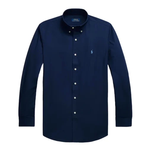 POLO RALPH LAUREN CUSTOM FIT STRETCH POPLIN ΠΟΥΚΑΜΙΣΟ 710928255001-NEWPORT NAVY
