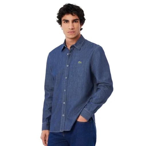 LACOSTE ΠΟΥΚΑΜΙΣΟ ΜΜ CH9084-MK9-WASHED DEEP MEDIUM - Image 2