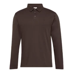 CALVIN KLEIN LS SUPIMA COTTON SOLID POLO ΜΠΛΟΥΖΑ LV040EM909-GRO-CHOCOLATE TORTE