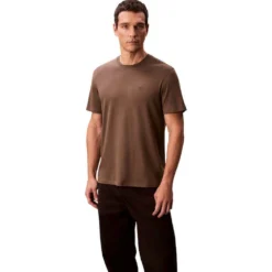 CALVIN KLEIN SS SUPIMA CHEST EMB CREWNECK T-SHIRT ΜΠΛΟΥΖΑ LV04LB275G-GRO-CHOCOLATE TORTE