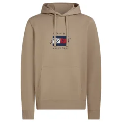 TOMMY HILFIGER LINEAR FLAG GRAPHIC HOODIE ΦΟΥΤΕΡ ΜΕ ΚΟΥΚΟΥΛΑ MW0MW41332-AFE-COASTAL TAUPE