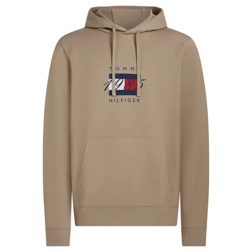 TOMMY HILFIGER LINEAR FLAG GRAPHIC HOODIE ΦΟΥΤΕΡ ΜΕ ΚΟΥΚΟΥΛΑ MW0MW41332-AFE-COASTAL TAUPE