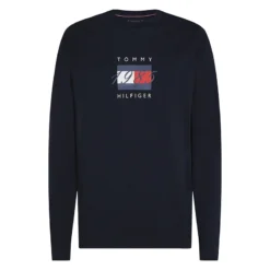 TOMMY HILFIGER LINEAR FLAG GRAPHIC LS T-SHIRT ΜΠΛΟΥΖΑ MW0MW41497-DW5-DESERT SKY