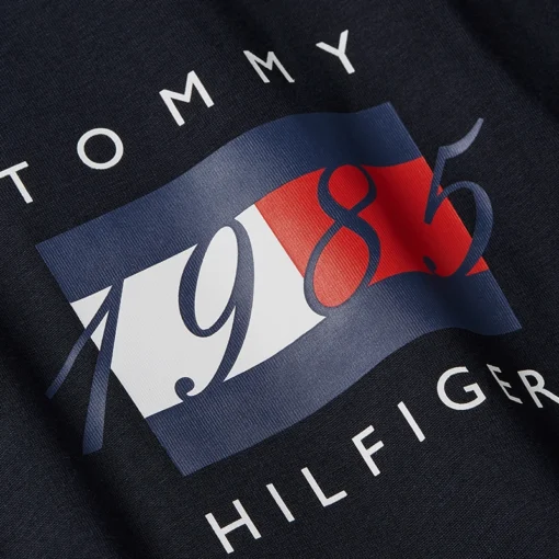 TOMMY HILFIGER LINEAR FLAG GRAPHIC LS T-SHIRT ΜΠΛΟΥΖΑ MW0MW41497-DW5-DESERT SKY - Image 3