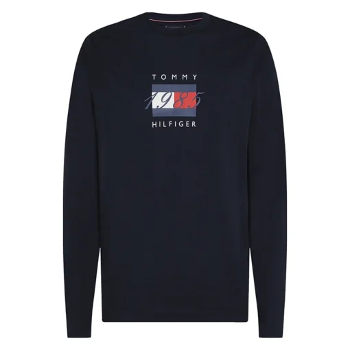 TOMMY HILFIGER LINEAR FLAG GRAPHIC LS T-SHIRT ΜΠΛΟΥΖΑ MW0MW41497-DW5-DESERT SKY
