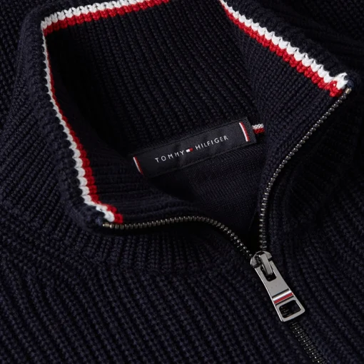 TOMMY HILFIGER RWB RIB ZIP THROUGH ΖΑΚΕΤΑ MW0MW41517-DW5-DESERT SKY - Image 3