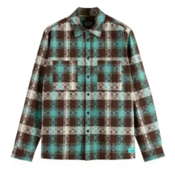 SCOTCH & SODA ABSTRACT CHECK RELAXED FIT ΠΟΥΚΑΜΙΣΟ ΜΜ 181258-SC300.03-AGATE GREEN ABSTRACT CHECK