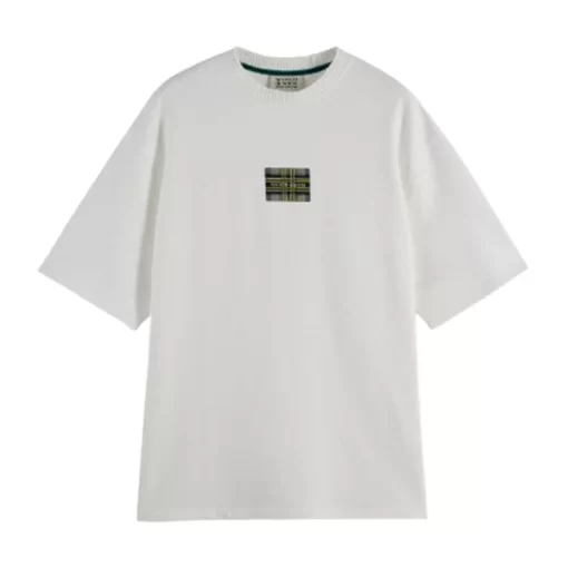 SCOTCH & SODA LOOSE FIT LABEL T-SHIRT ΜΠΛΟΥΖΑ ΚΜ 181513-SC101-BRIGHT WHITE