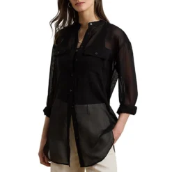 LAUREN RALPH LAUREN NASHAYNA SHADOW-STRIPE DOBBY ΠΟΥΚΑΜΙΣΟ 200970950001-BLACK