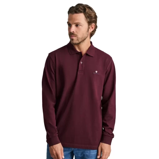 NAVY & GREEN MΠΛOYZAKI ΠΟΛΟ ΜΟΝΟΧΡΩΜΟ MM 24GE.500.8-DARK BORDEAUX