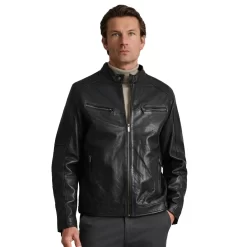 NAVY & GREEN ΔΕΡΜΑΤΙΝΟ ΤΖΑΚΕΤ 24HA.003.2-BLACK