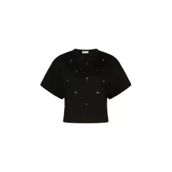 MARELLA ARNALDO CRYSTAL-ADORNED CROPPED T-SHIRT ΜΠΛΟΥΖΑ 2523976021-002-BLACK
