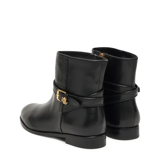 LAUREN RALPH LAUREN BROOKE II BURNISHED LEATHER ΜΠΟΤΑΚΙΑ 802967768001-BLACK - Image 3