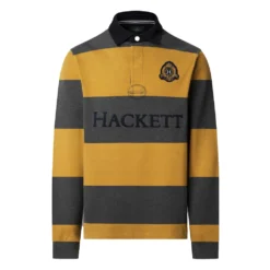 HACKETT CLASSIC FIT CREST STRIPED RUGBY POLO ΜΠΛΟΥΖΑ HM5700004-087-BURNT YELLOW