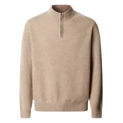 HACKETT LAMBSWOOL QUARTER ZIP ΠΟΥΛΟΒΕΡ HM7000078-845-MALT BEIGE