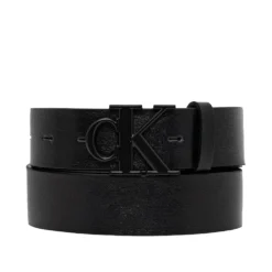 CALVIN KLEIN MONOGRAM BUCKLE 35MM ΔΕΡΜΑΤΙΝΗ ΖΩΝΗ LV04D7016G-V8N-BLACK/MATTE BLACK