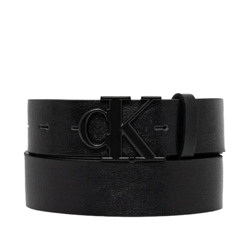 CALVIN KLEIN MONOGRAM BUCKLE 35MM ΔΕΡΜΑΤΙΝΗ ΖΩΝΗ LV04D7016G-V8N-BLACK/MATTE BLACK
