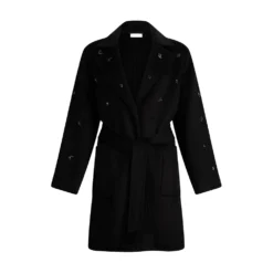 LIU JO WOOL WITH BEJEWELLED EMBROIDERY ΠΑΛΤΟ MF5111T4627-22222-BLACK