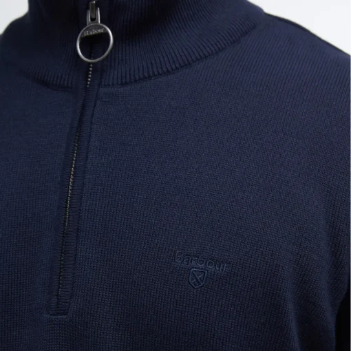 BARBOUR COTTON HALF ZIP KNITTED ΠΟΥΛΟΒΕΡ MKN1074-NY91-NAVY - Image 4
