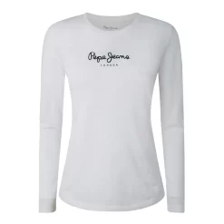 PEPE JEANS ESSENTIALS NEW VIRGINIA LS N T-SHIRT ΜΠΛΟΥΖΑ PL505203-800-WHITE