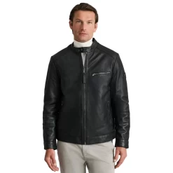 NAVY & GREEN ΔΕΡΜΑΤΙΝΟ ΤΖΑΚΕΤ 24AM.005-BLACK